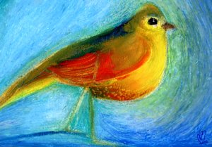 Wishing Bird、2012、（紙にオイルパステル）